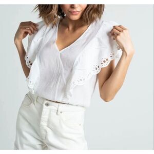 Zara Eyelet Lace Wrap Top